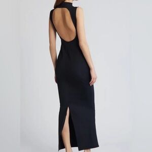 Open Edit Black Open Back Sleeveless Dress